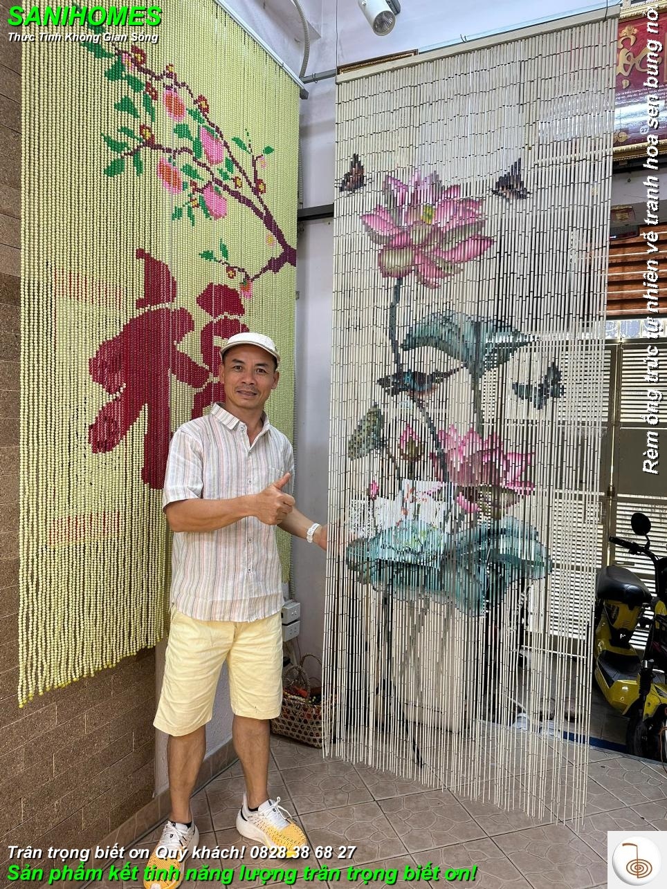 rem ong truc ve tranh hoa sen bung no don xuan moi binh ngho 5