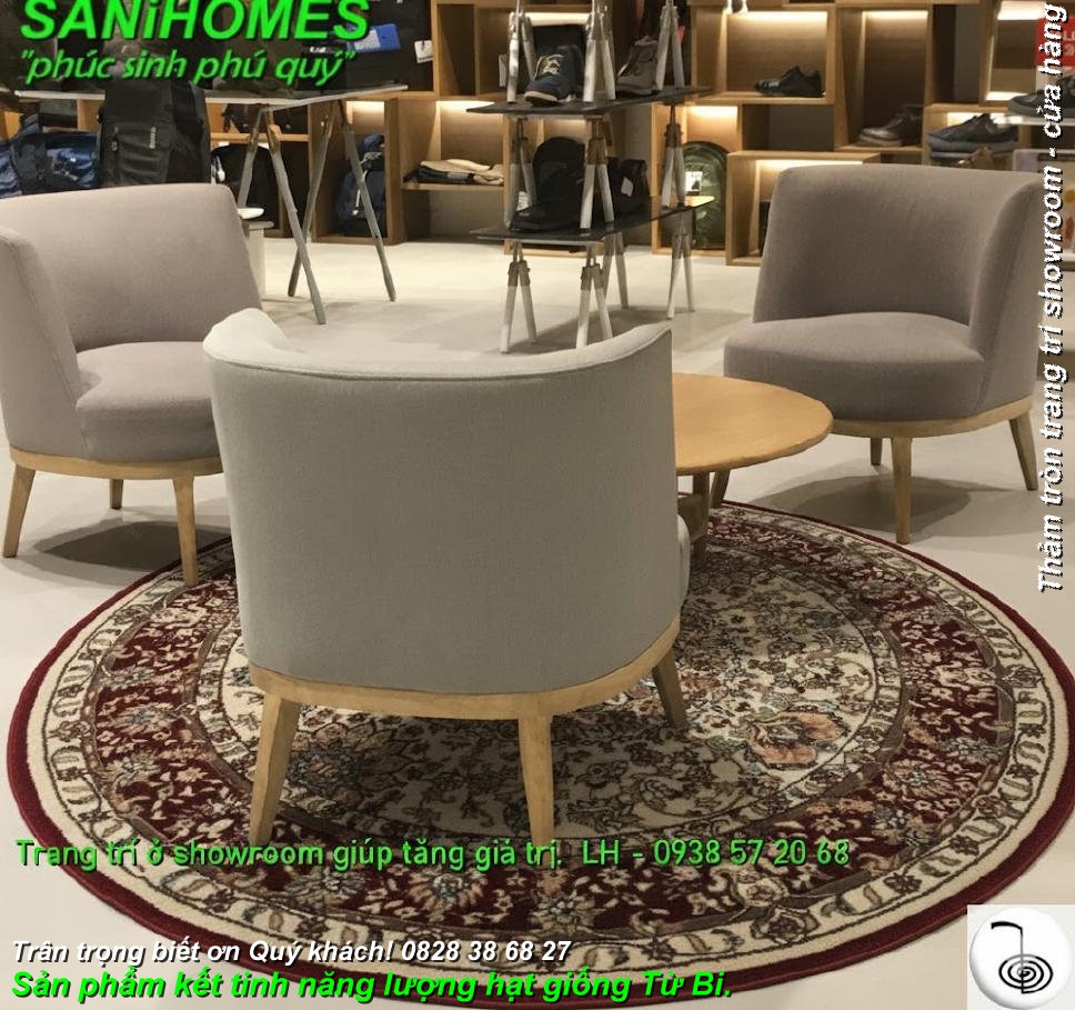 Thảm tròn trang trí cửa hàng - showroom