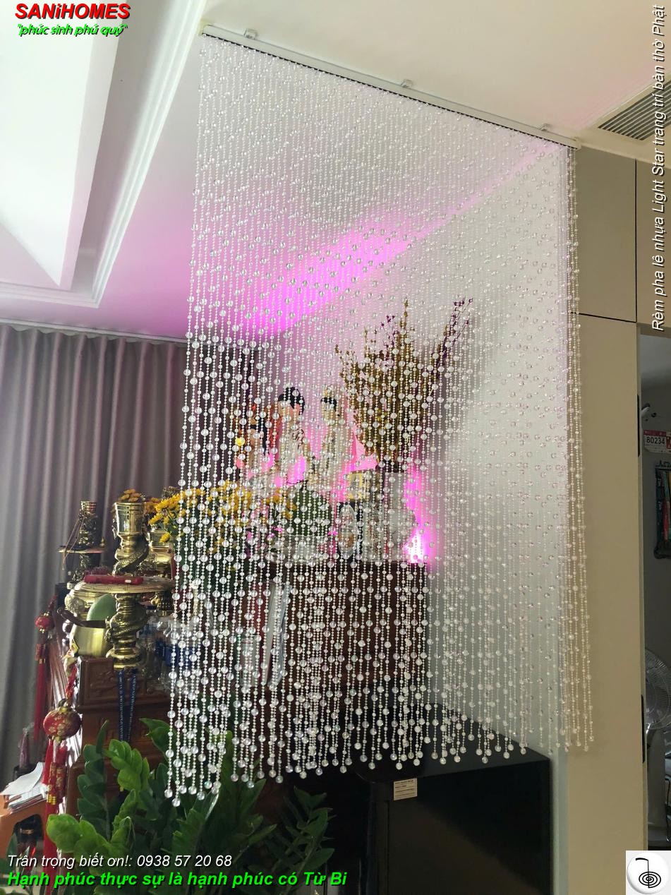 Khám phá nét đẹp của rèm pha lê nhựa Light Star tại nhà quý khách Nguyệt Trần